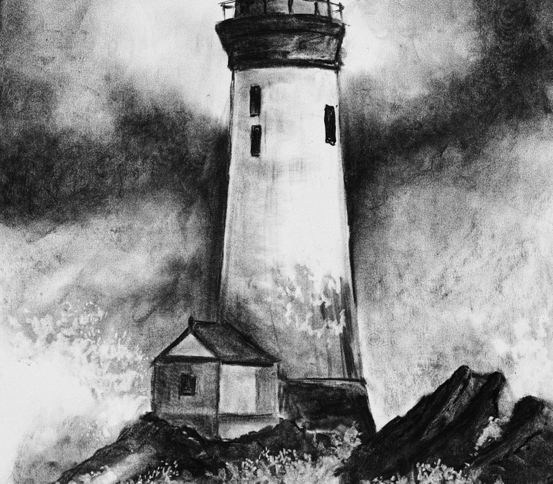 A Guiding Light  Charcoal drawing
