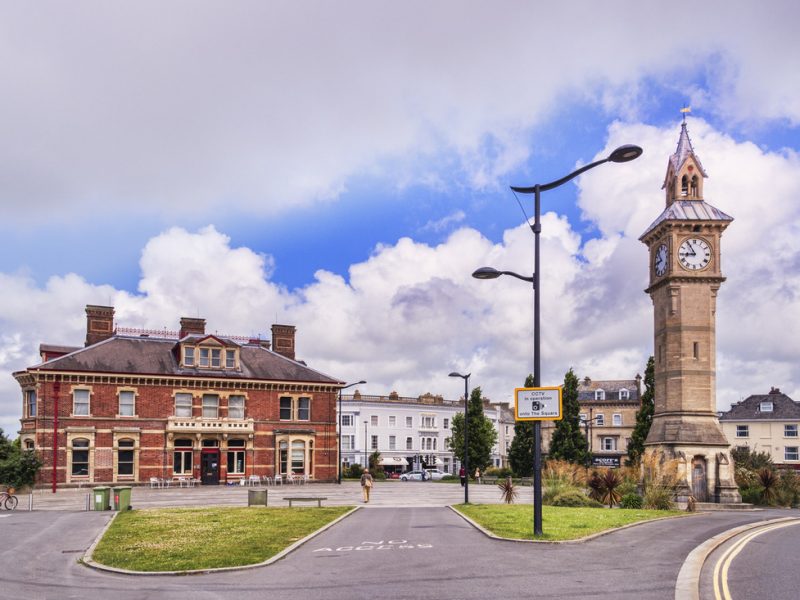 Local museum in Barnstaple with clock tower situated on the right.