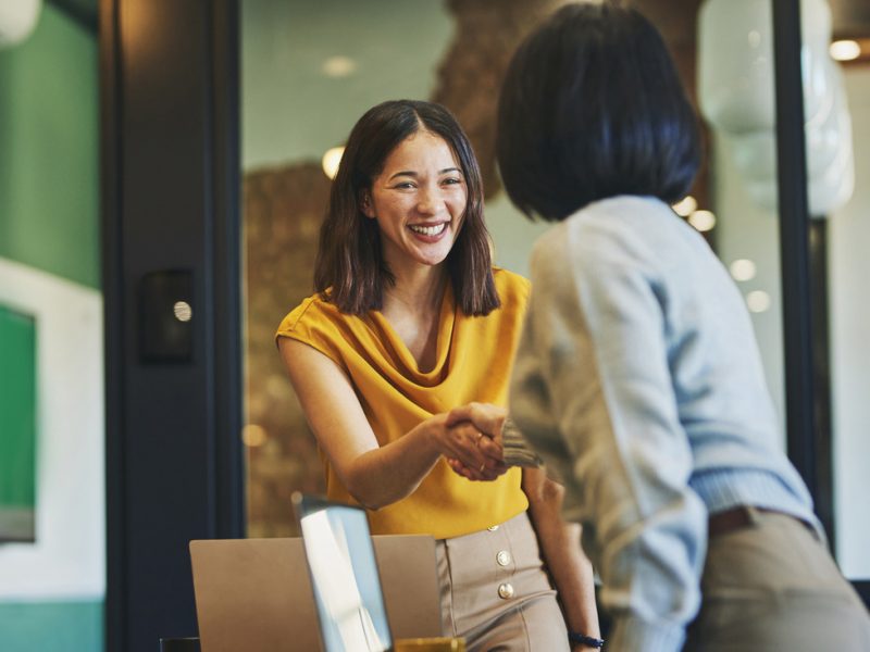 Business meeting taking part in commercial office.
